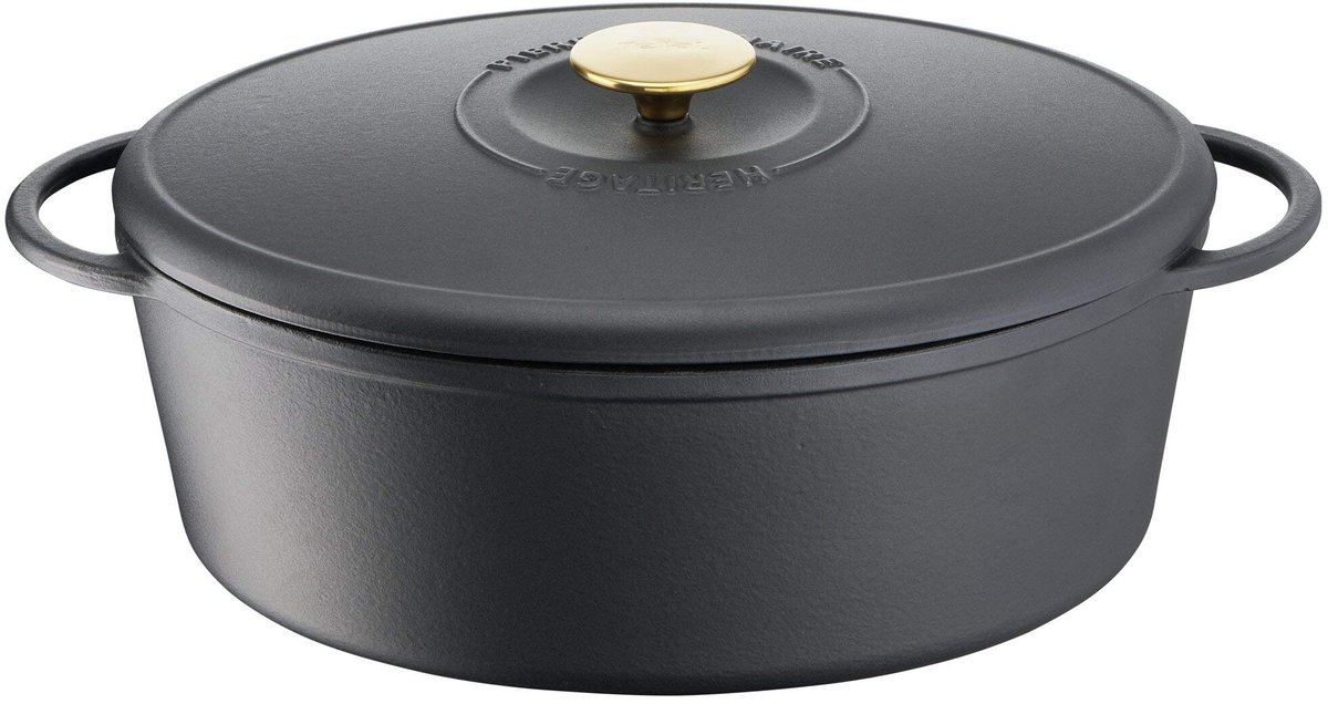 TEFAL Pierre Gagnaire Heritage gietijzeren braadpan - Ovaal - 34x26 cm - 7.2L