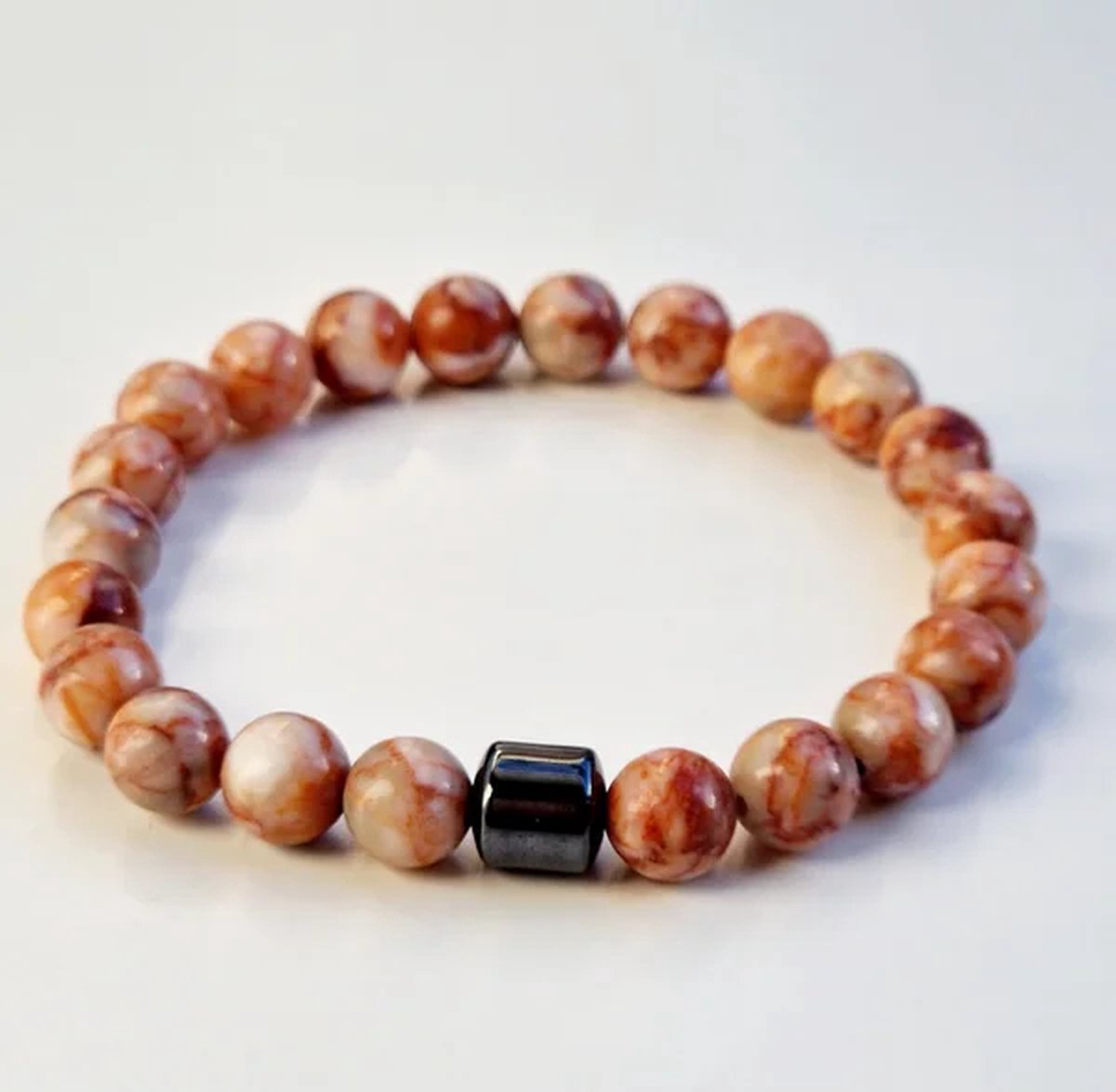 Heren armband - Edelstenen - Kralenarmband - Jasper - Jaspis - Hematiet - 8mm
