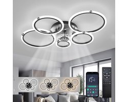 Equivera Plafonniere met Ventilator - Plafondventilator - Plafondventilator Afstandsbediening - Plafondventilator Slaapkamer - Plafond Ventilator met Verlichting - Plafondlamp - Plafonniere - Ideaal voor in uw slaapkamer!