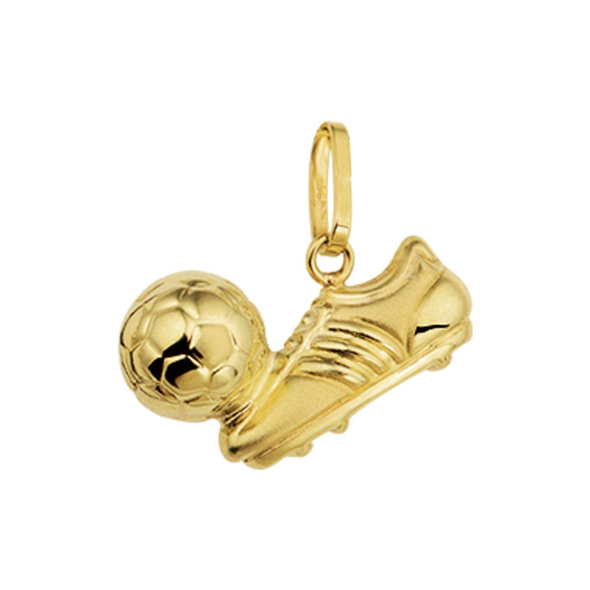 YO&NO Hanger voetbalschoen en voetbal - sieraden - Goud 14 Karaat