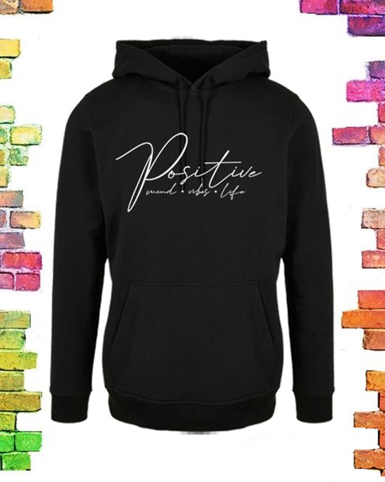 Sweat à capuche femme Cool Zwart « Positive » | taille L/38