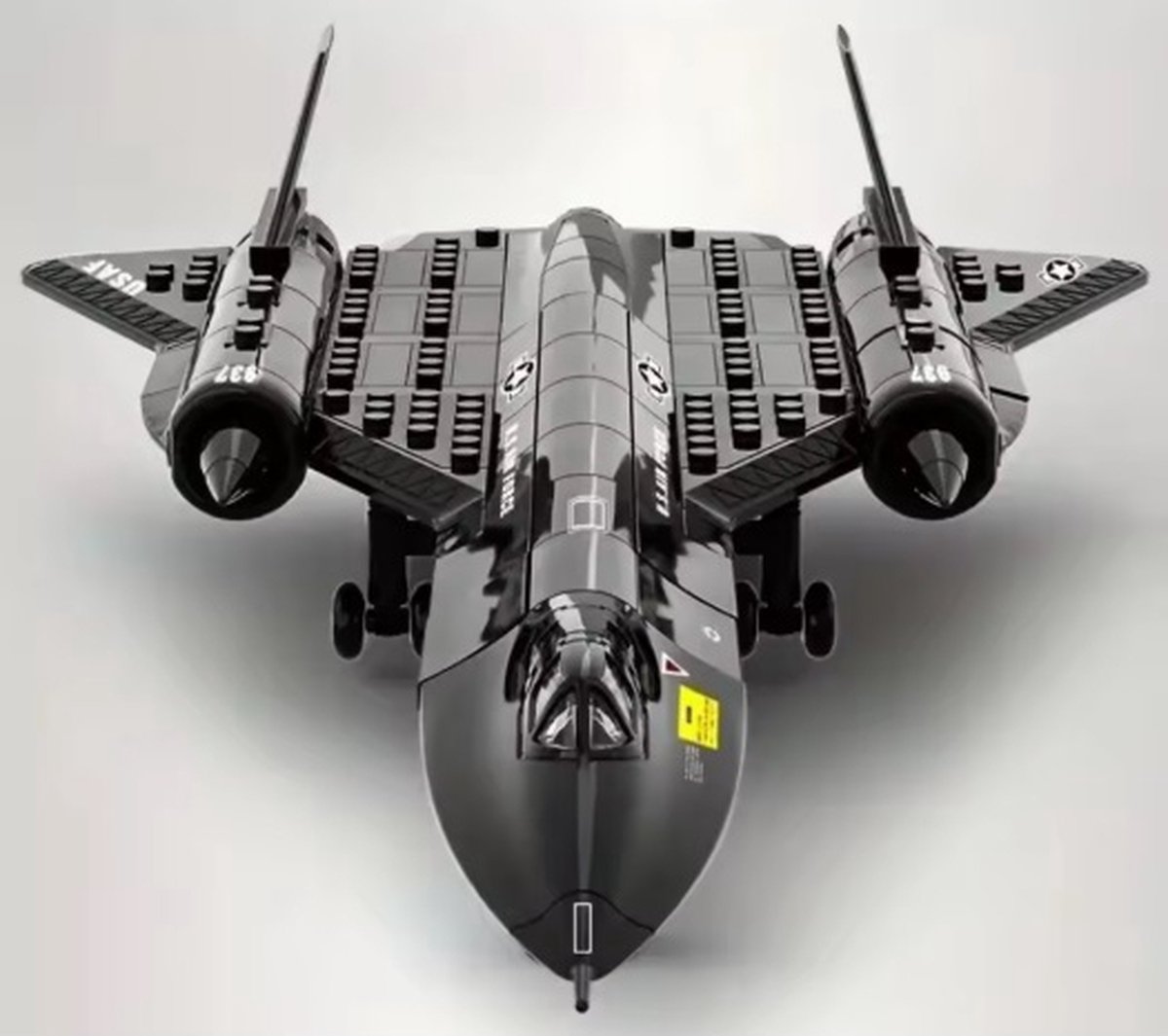 Bouwblokjes SR-71 vliegtuig compatible met standaard bouwblokjes | SR71 blackbird spionagevliegtuig van blokjes | compatible met alle grote merken bouwblokjes SR-71 Blackbird bouwpakket