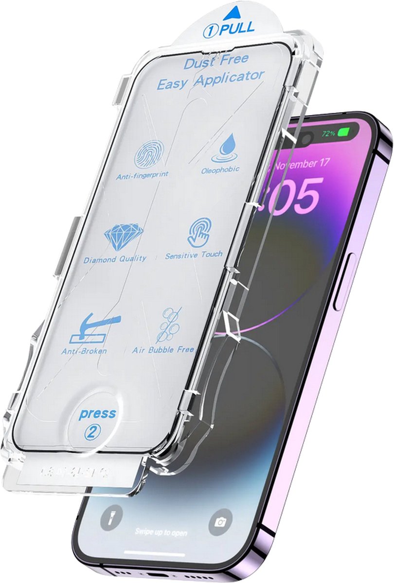 HD Screenprotector met installatiekit - iPhone 13/13 PRO/14