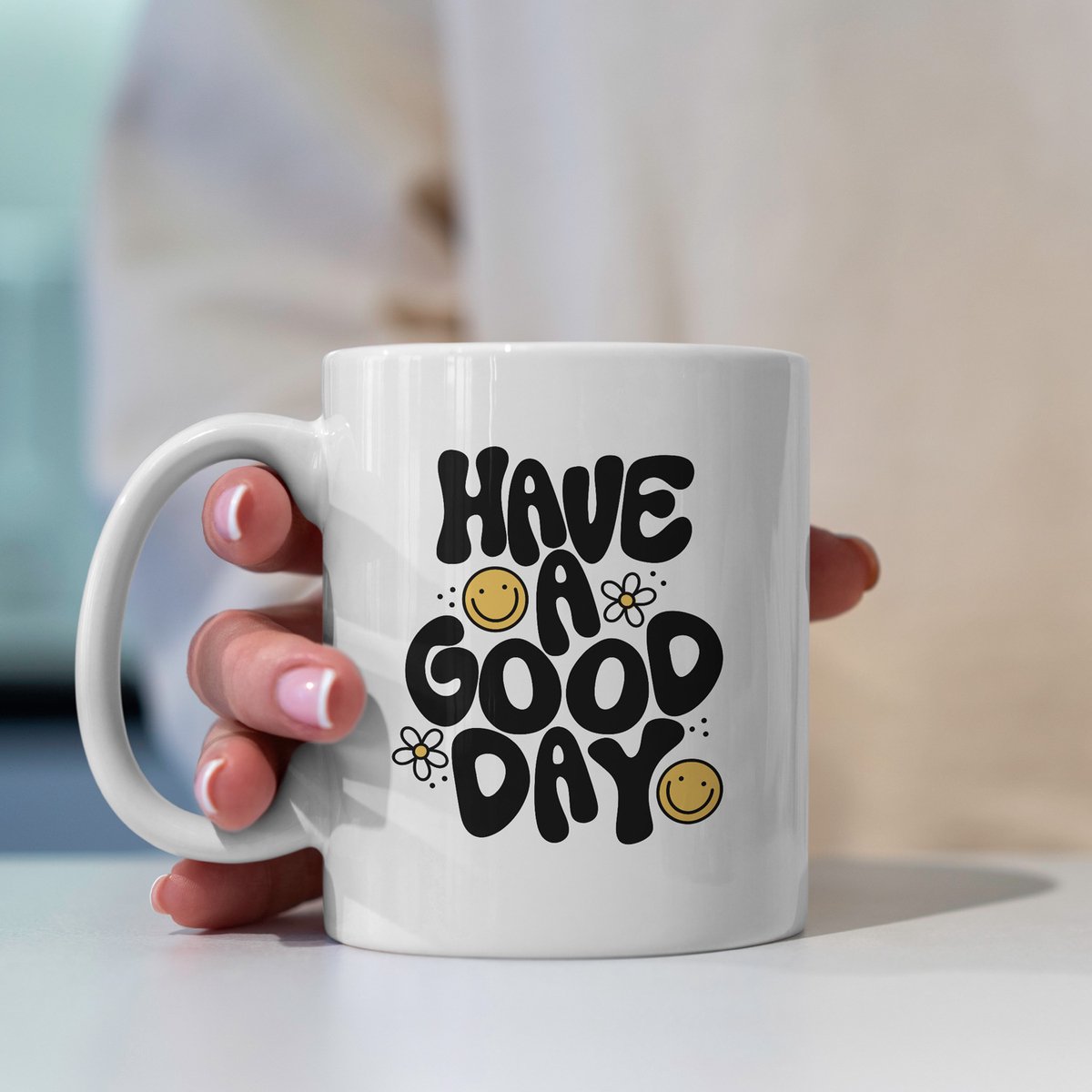 Creasowl® - Have a good day - Koffiemok met spreuk - Cadeau voor vrouw - Koffie mok - Positieve cadeaus - Cadeau voor vriendin - Kado collega - Vrolijke mok - Cadeautje voor haar - Mokken en bekers - Verjaardag cadeau - Koffiekopjes - Mok met tekst