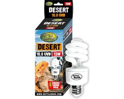 Terrarium lamp - Terrariumverlichting - 13Watt 10.0 - UVB Desert (E27 fitting)