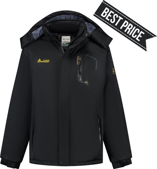 Winterjas - Heren - Outdoor jas - Wintersport - Waterdicht - Thermisch - Windjack - Maat L - Zwart