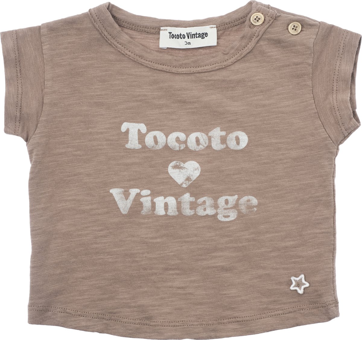 BABY VINTAGE LOVERS T-SHIRT BROWN maat 9 maand