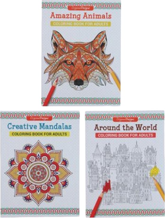 Kleurboek voor volwassenen en Kinderen 1 stuk - Mandala kleurboek - Dieren kleurboek of Steden kleurboek
