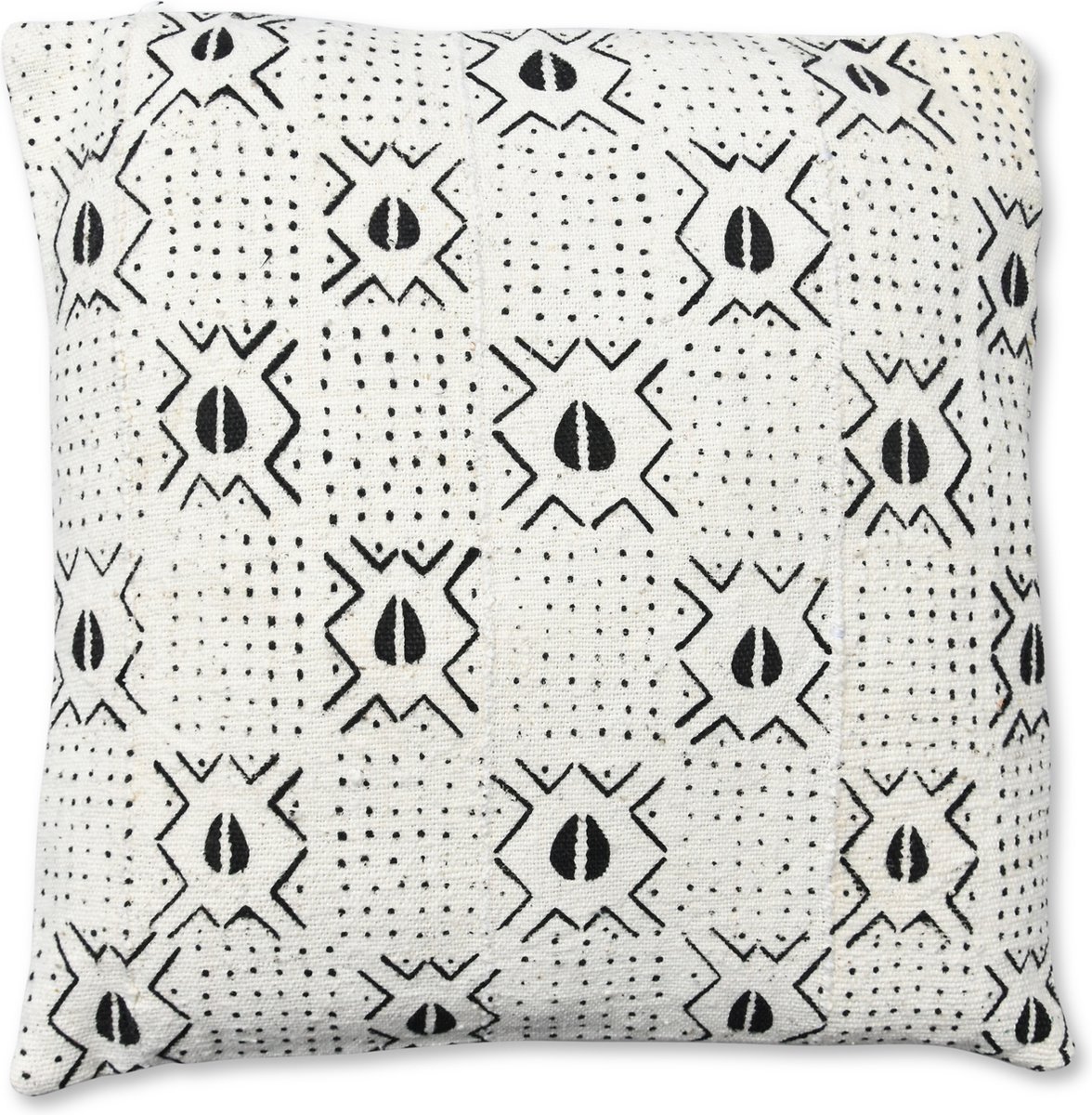 Poufs&Pillows Mudcloth kussen - Afrikaanse stijl - Handgemaakt - Bruine Mudcloth stof met origineel patroon - 45 x 45 cm