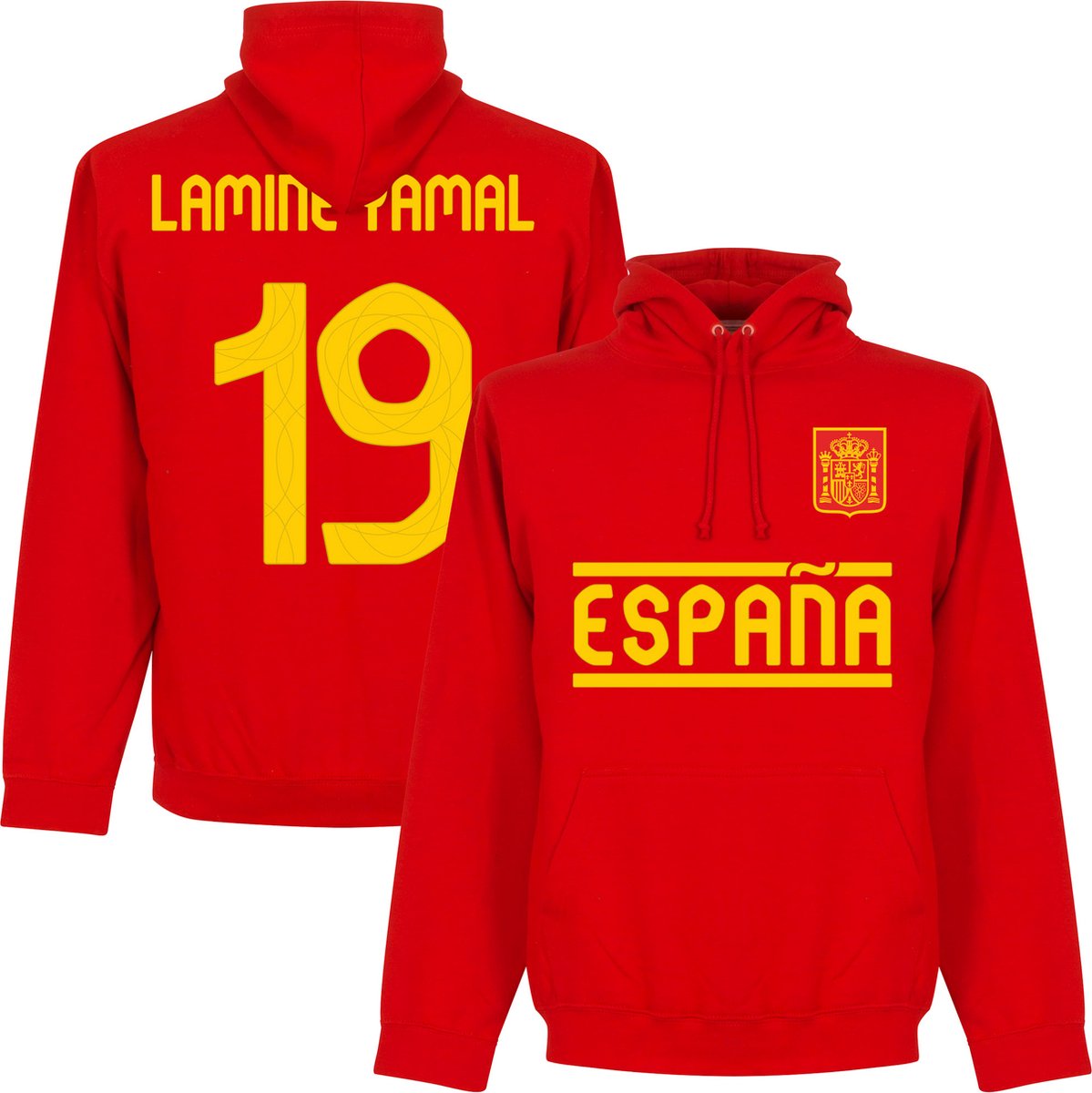 Spanje Lamine Yamal 19 Team Hoodie - Rood - XXL