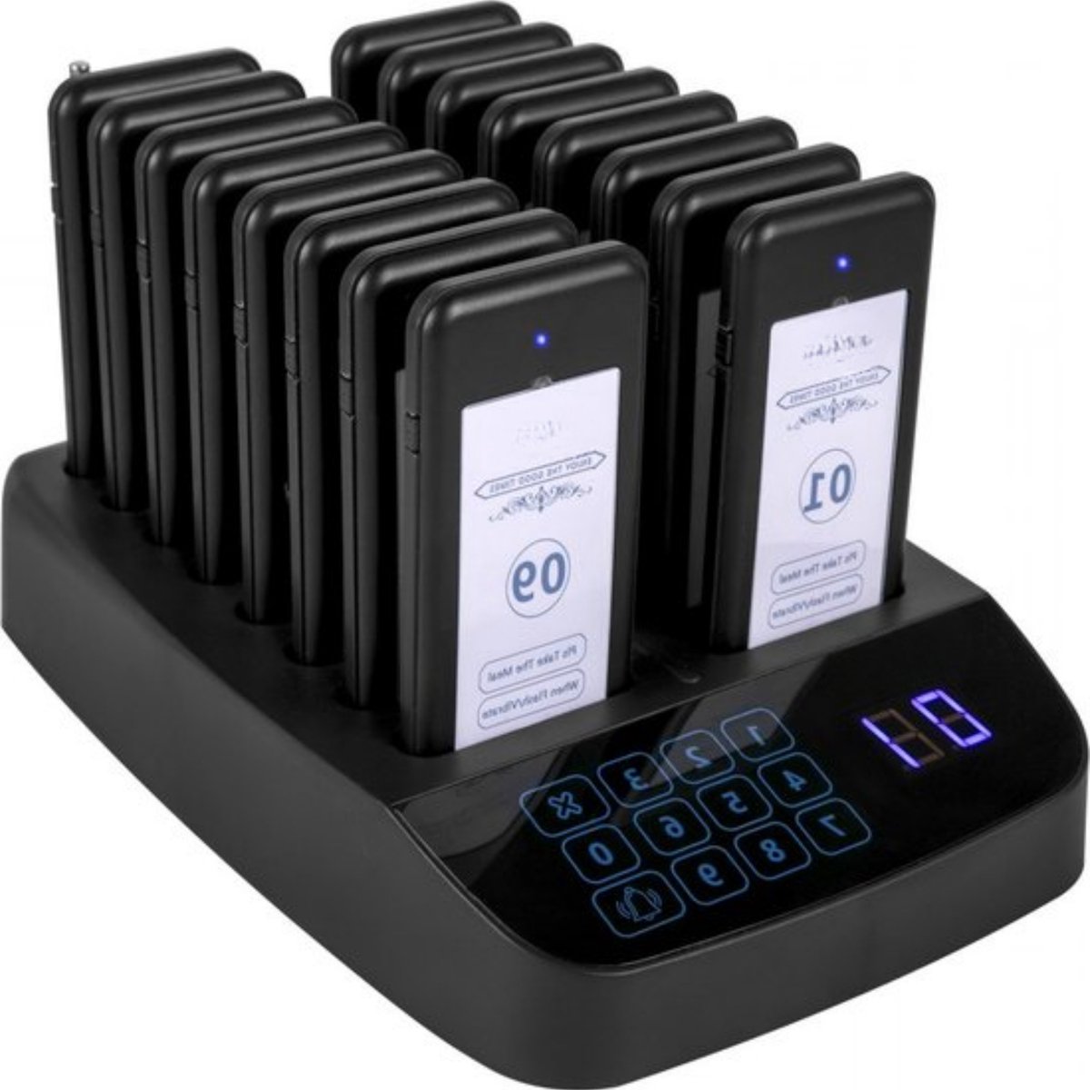Restaurant Pager Systeem - 16 Piepers - Draadloos Oproepsysteem 500m