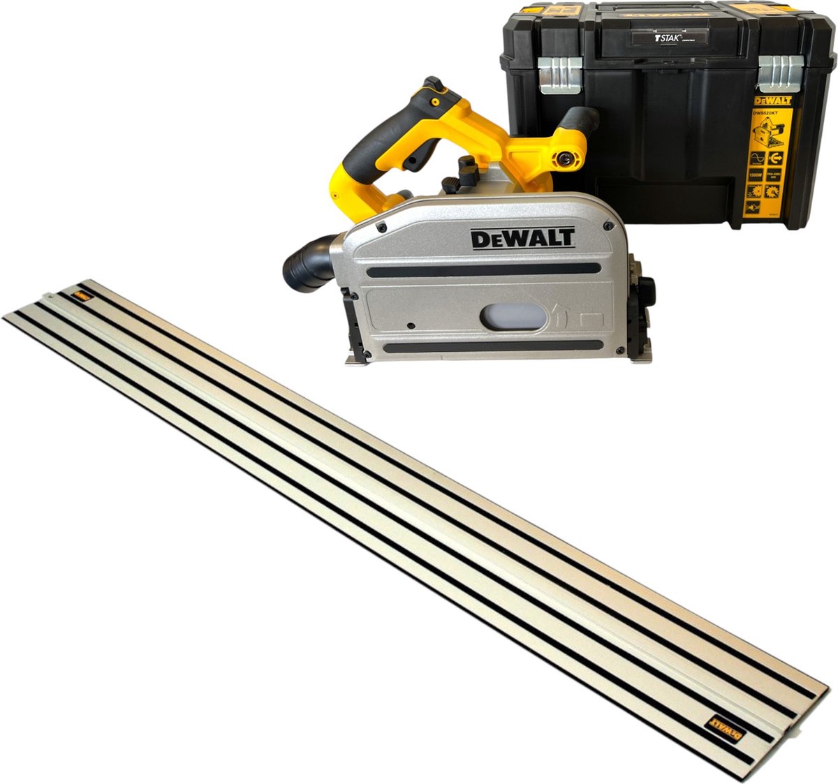 DeWalt DWS 520 KT cirkelzaag 1300 watt 165 mm + zaagblad + geleiderail + TSTAK