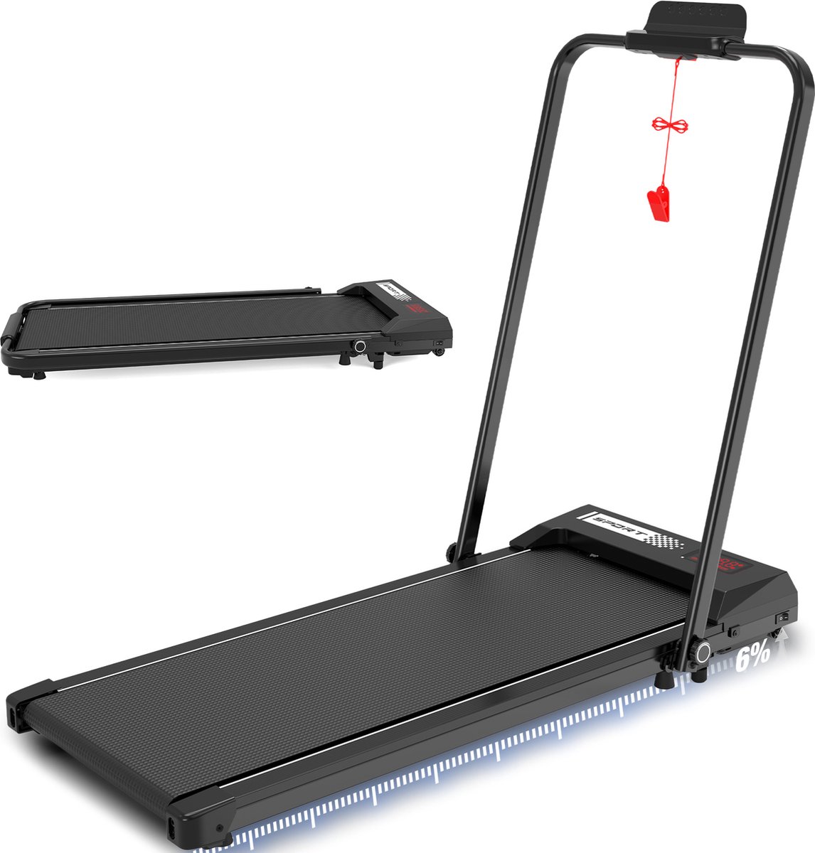 LIKESPORTING LS8 loopband inklapbaar- met 6% helling- Elektrische loopband met helling- inklapbaar met helling- ruimtebesparend 1400W