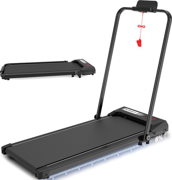 Tapis De Course Pliable Avec Inclinaison 6% - Walking Pad 12 Km/h, 1400W - Pour Maison Et Bureau