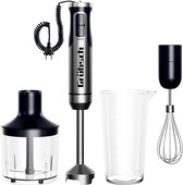 Grübsch GH-1000W Pro 3 in 1 Staafmixer - 1000 Watt - Turbofunctie - Hakmolen - Maatbeker - Garde