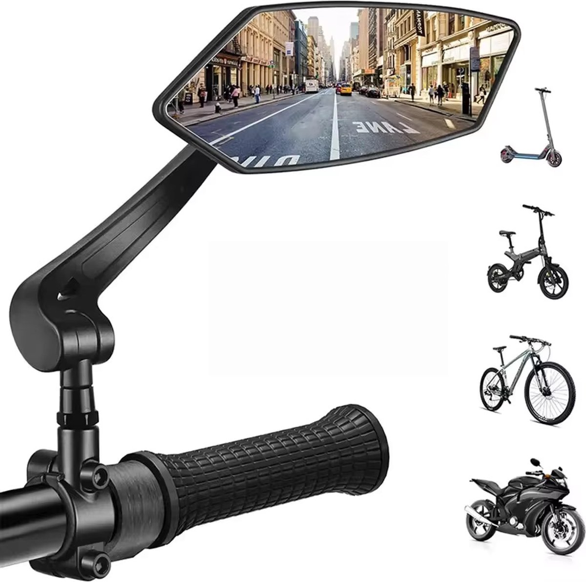 Garpex® Set van 2 - Fietsspiegel Rechts en Links - Achteruitkijkspiegel Fiets - Fietsspiegel ebike - Verstelbaar Ontwerp