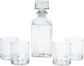 Ensemble de carafe à whisky - 0,9 L - Incl. 4 verres
