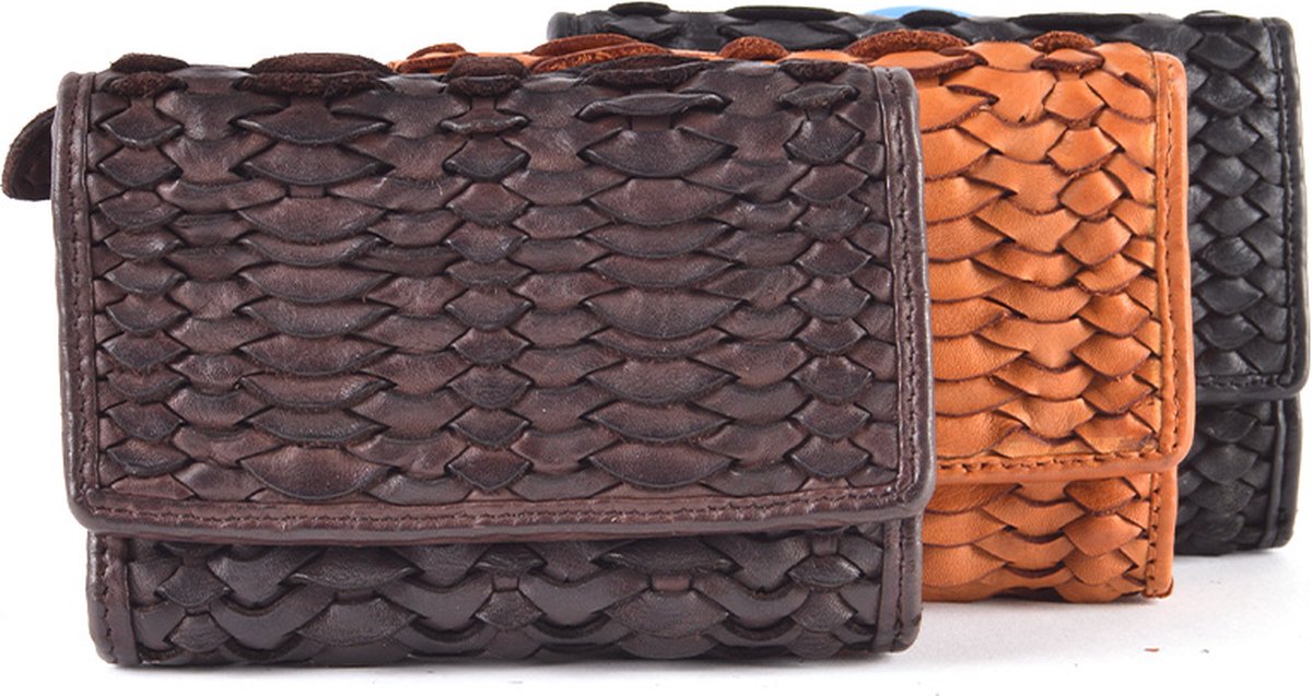 Giuliano gewassen lederen portefeuille - Cognac - Heren - Made in Italy