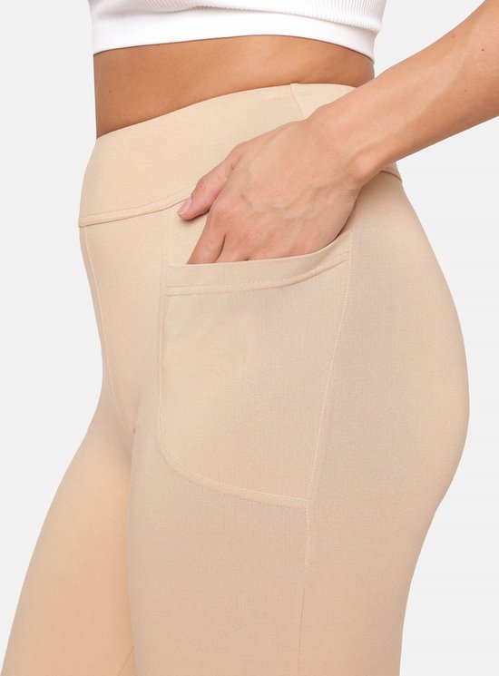 Bellivalini Dames Yogabroek - Sport - Vrijetijdsbroek - Lang - Viscose - Sportbroek - BLV-BLV50-282-YPF - Zand - XXL van Bellivalini — afbeelding 4