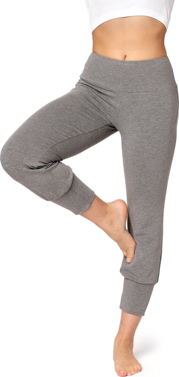 Bellivalini Dames Yogabroek - Sport - Vrijetijdsbroek - Lang - Viscose - Sportbroek - BLV-BLV50-283-YP - Medium Melange - M