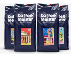 CoffeeMeister | Proefpakket Italian Espresso koffiebonen | 4 x 1000g