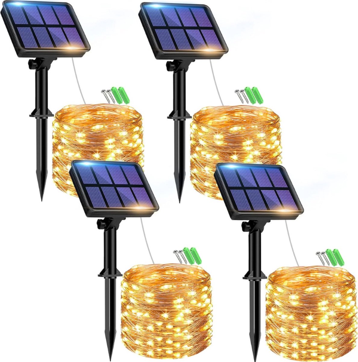 Lichtsnoer op Zonne Energie Voor Buiten Totaal 32 m 320 Leds Lichtketting op Zonne Energie Voor Buiten Weerbestendig 8 Modi IP65 Waterdicht Koperdraad Outdoor Lichtketting Draad Voor Energieklasse E