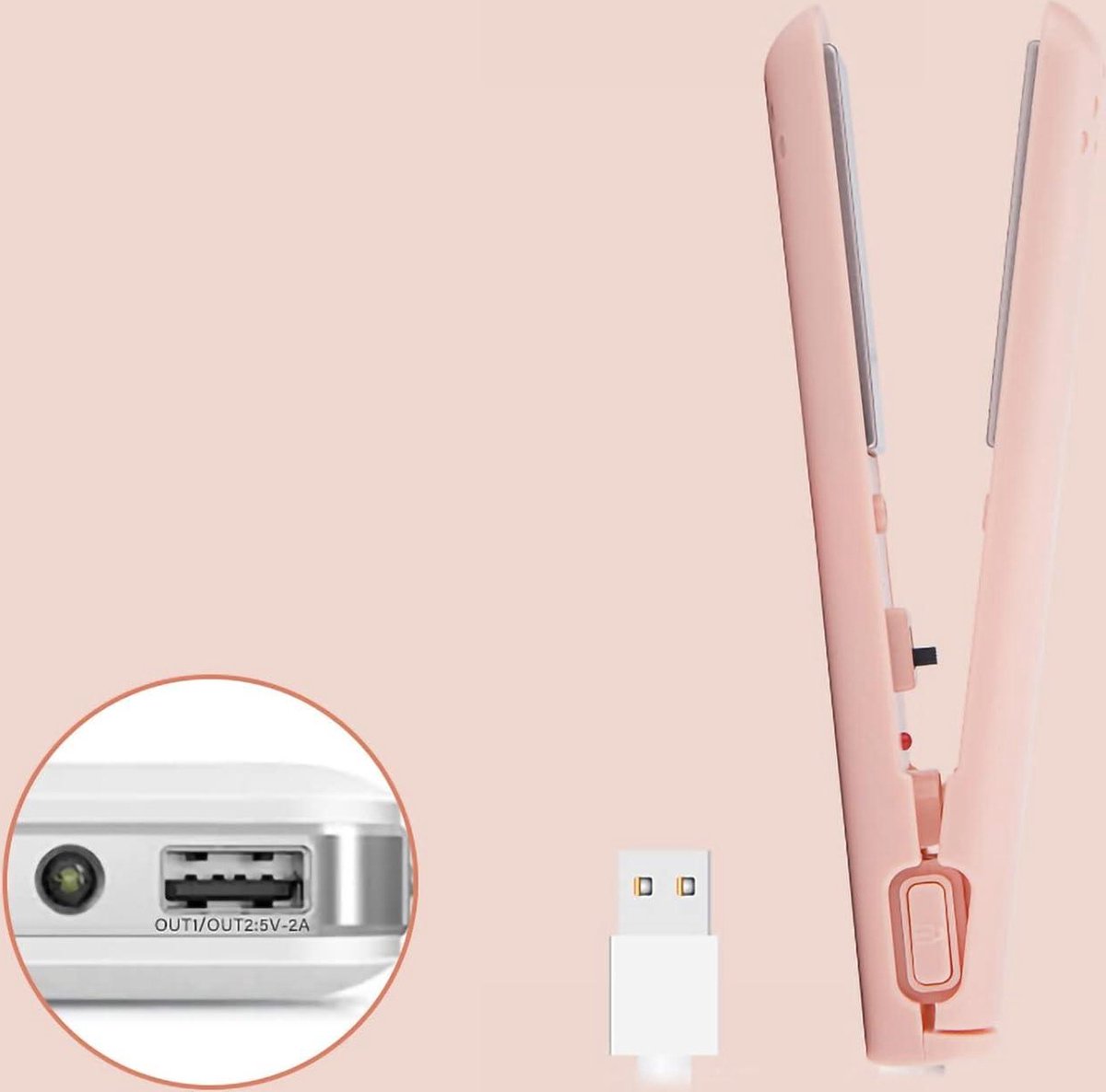 Mini-krultang - 2-in-1 haartang USB-keramiek Draadloze - Mini-krultang - €37,95