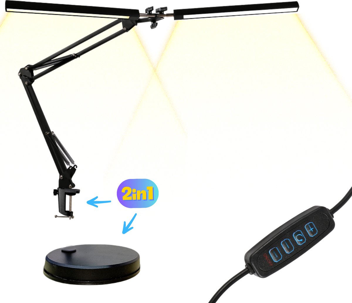 Sterla 2in1 Verstelbare LED Bureaulamp - 3 Lichtstanden