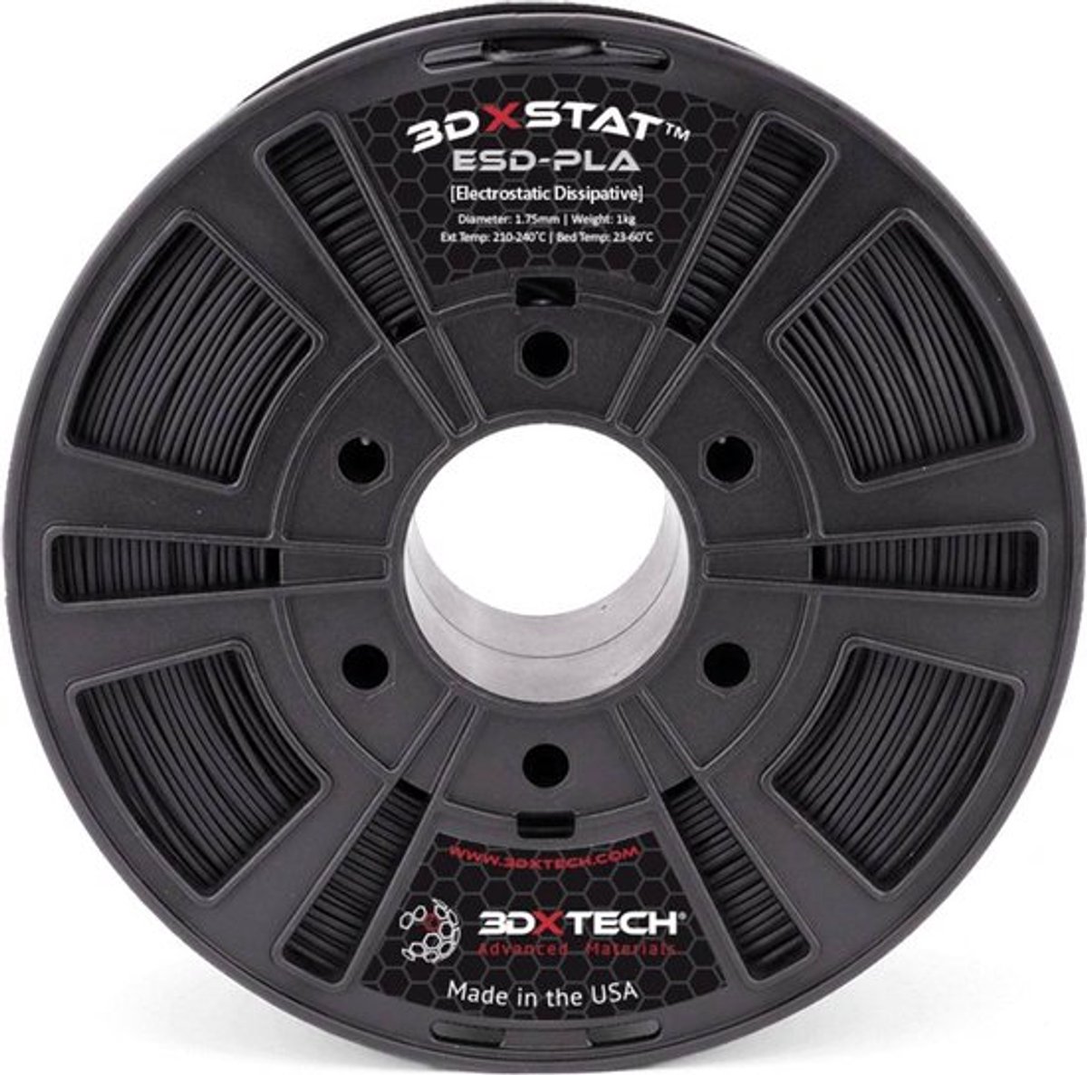 Image of 3D Xtech PLA2030750BK0 3DXSTAT Conductive ESD Filament PLA kunststof Geurarm, Slagvast 2.85 mm 750 g Zwart 1 stuk(s)