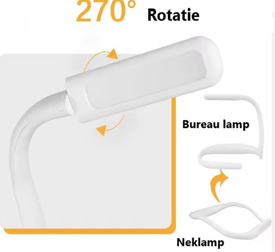[Flexpert] [leeslampje voor boek] [nek leeslampje oplaadbaar] [wit] — afbeelding 4