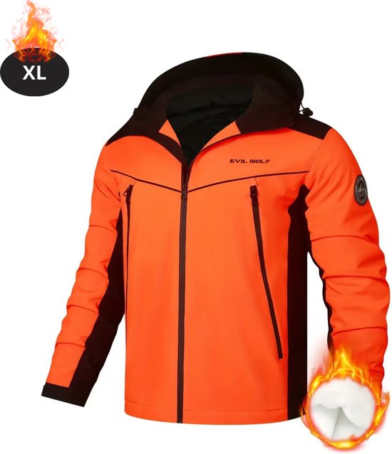 Nivard Skipak - SkiBroek - Skijas - Ski Suit - Wintersport - Heren - Winter - Warm Fleece - Oranje - Maat XL