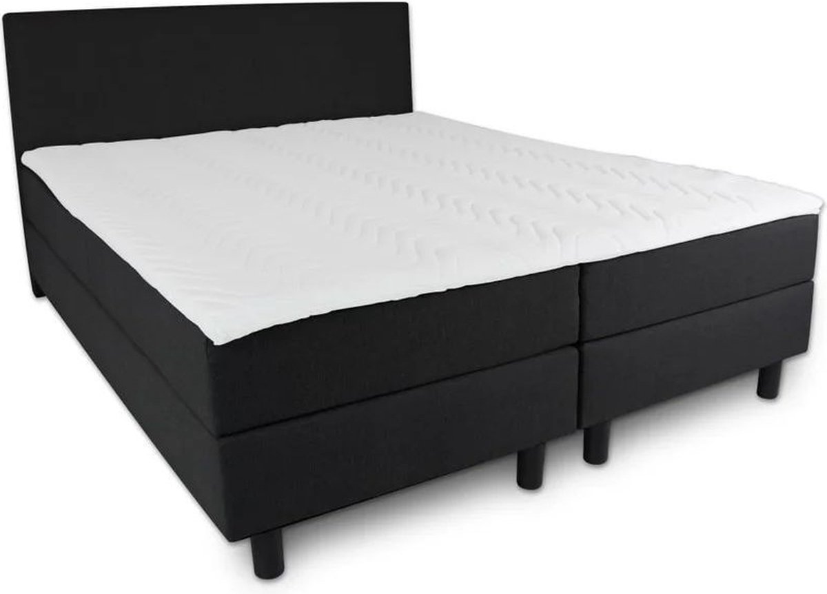 Boxspring Serenity - 80x210 Compleet - Zwart Glad - AVV Matrassen