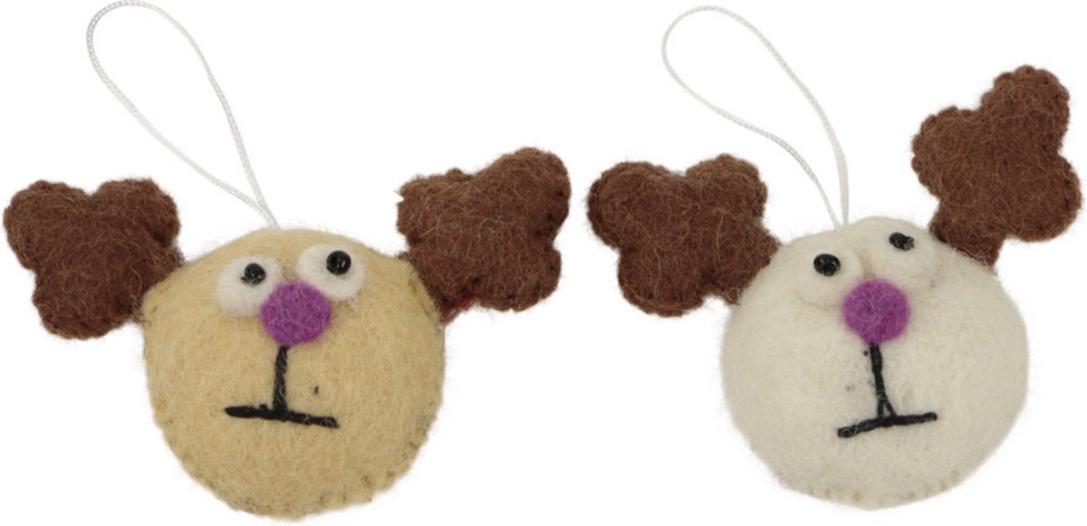 Ornament vilt kerst rendier set2