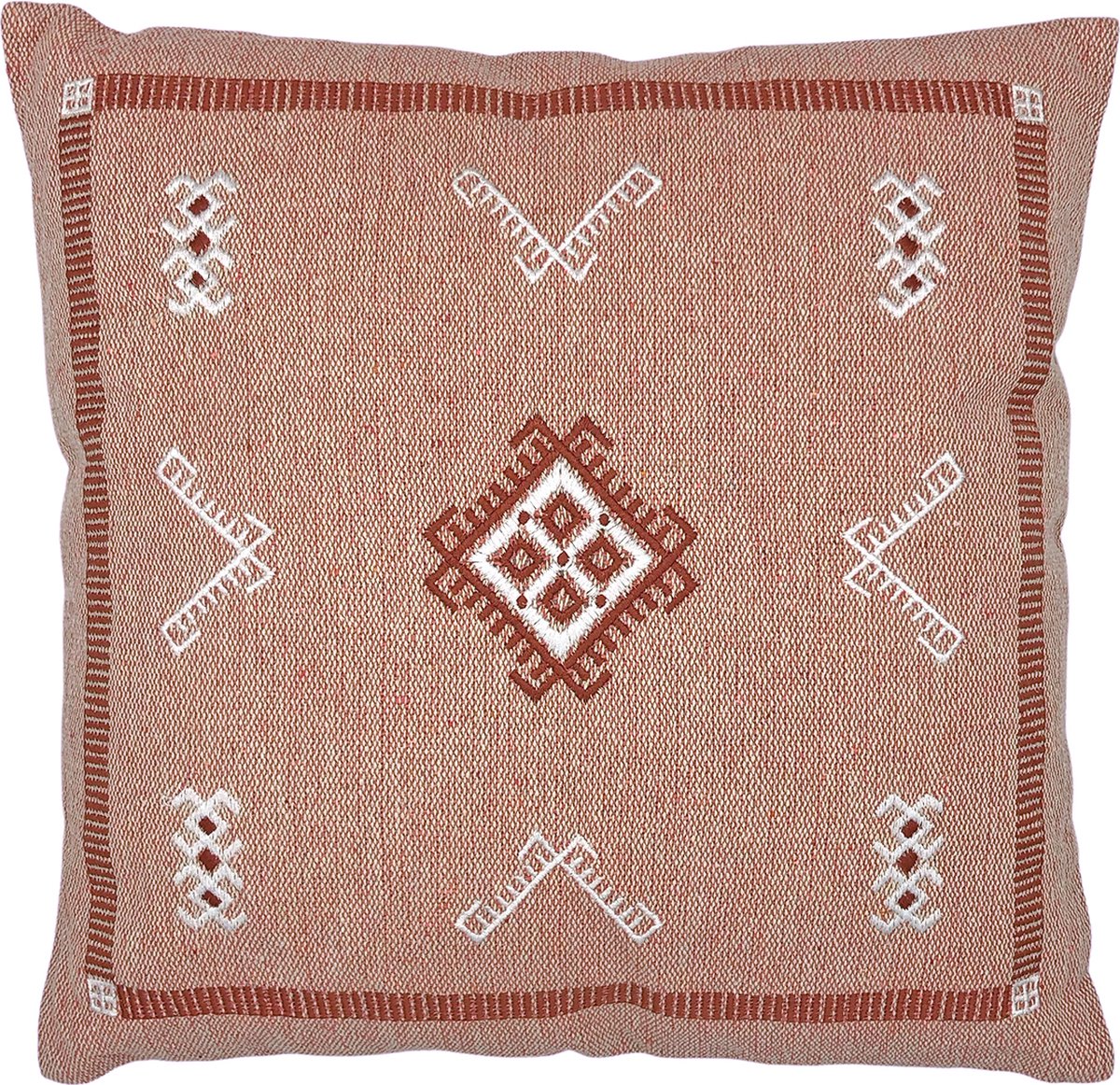Lavandoux - Sierkussen - Geborduurde Kussen - Terracotta - 45 x 45 cm
