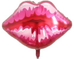 Kus Ballon - XL - 64x76cm - Lippen - Zoen - Liefde - Ballonnen - Kusje - Zoenen - Lips - Thema feest - Verrassing - Helium ballon - Verjaardag - Folie ballon - Leeg - Sweet 16/18- Valentijn - Verliefd - Make up - Lippenstift - Meisje - Girl - Vrouw