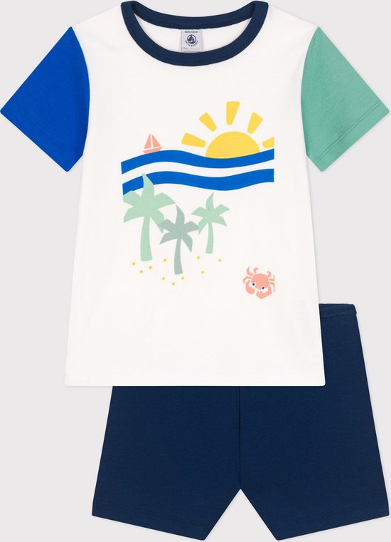 Pyjama Court Garçon Petit Bateau - Cape Phosphorescente - Coton Confortable - Pour Nuit Et Jeu