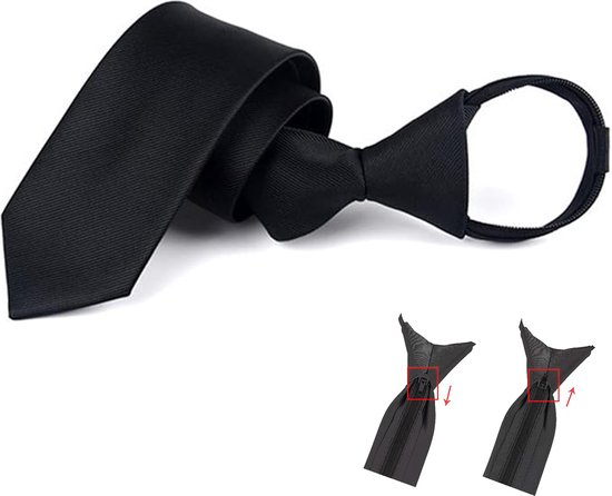 Heren 6cm Smalle Stropdas Voorgebonden met Ritssluiting Casual