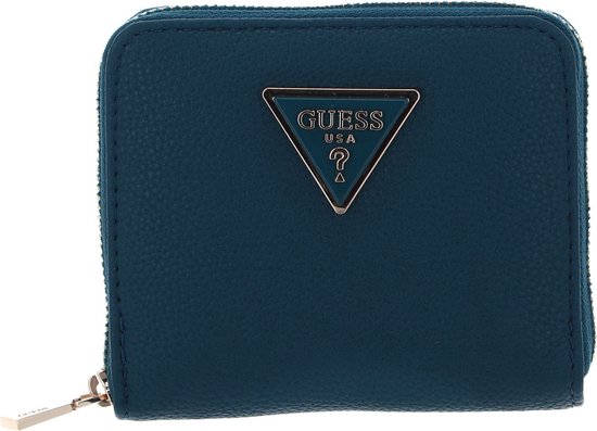 GUESS Porte-monnaie Meridian Small Zip Around Wallet Teal Bleu pétrole