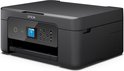 Zwarte Epson alles-in-één printer, gezien vanaf de zijkant, met bedieningspaneel en papieruitvoer.