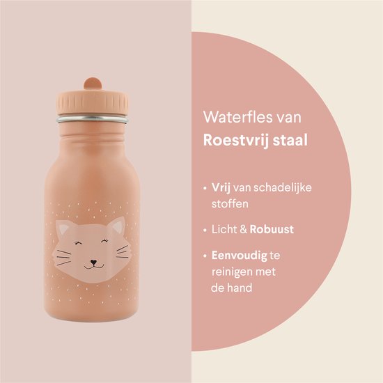 Trixie Thermos Drinkfles - Mrs. Cat - RVS Waterfles voor kinderen - Lekvrije Fles - 350ml - Roze van Trixie — afbeelding 3