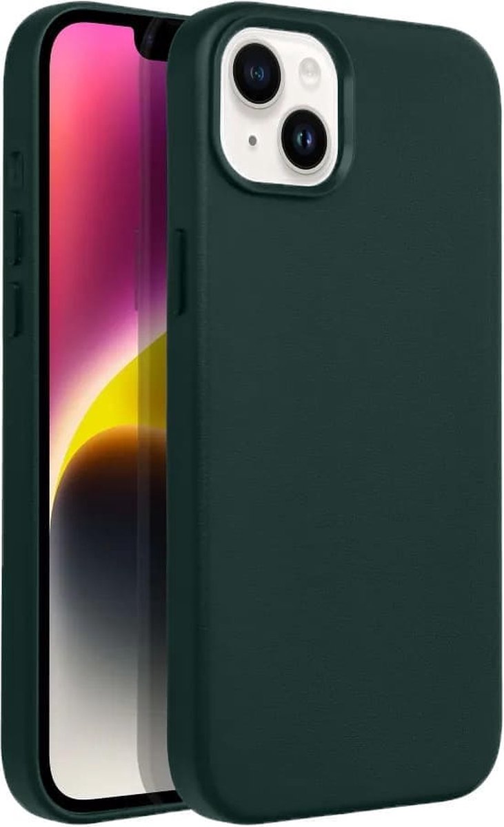 Casify Leren Hoesje geschikt voor MagSafe iPhone 15 Plus Hoesje - Bosgroen