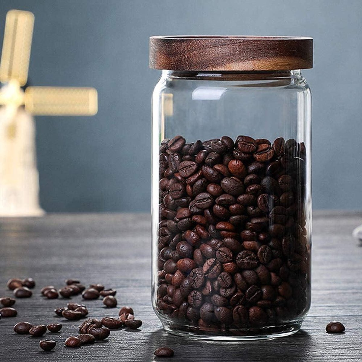 KC Kitchen & Co. Koffieblik - Vacuüm voor 1 kg koffiebonen - 2800 ml - Mat zwart
