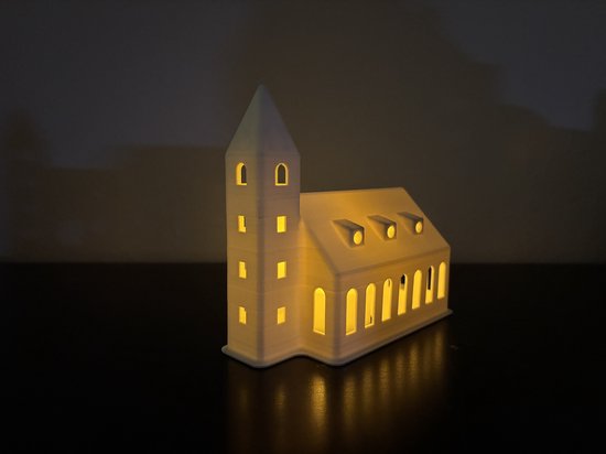 Modern lichtgevend kerstdorp - Kerkje met ledverlichting