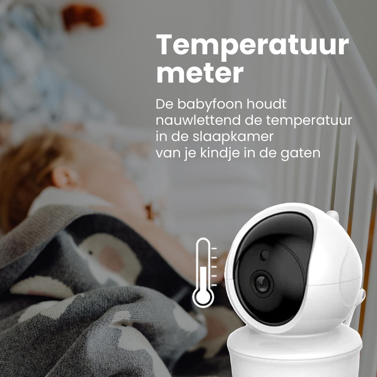 Afbeelding 3 van Lakoo PRO 5 Babyfoon - met Camera en Beeldscherm - 1080p Full HD - 5 inch monitor