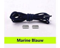 Schoenveters - Marine blauw - Veters rond 0.5 cm - Veters - Elastische veters - Sneakers - Schoenen - Kleding - Sport - Sportschoenen - Accessoires - 100 cm - Veterschoenen dames - Veterschoenen heren - Elastische veters kinderen - Lock laces