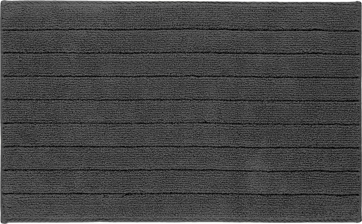 Casilin Badmat Antislip 70x140cm Luca - Waterabsorberende Badkamermat - Wasbaar en Sneldrogend - Voor Douche en Bad - 100% Katoen - Rechthoek - Grijs