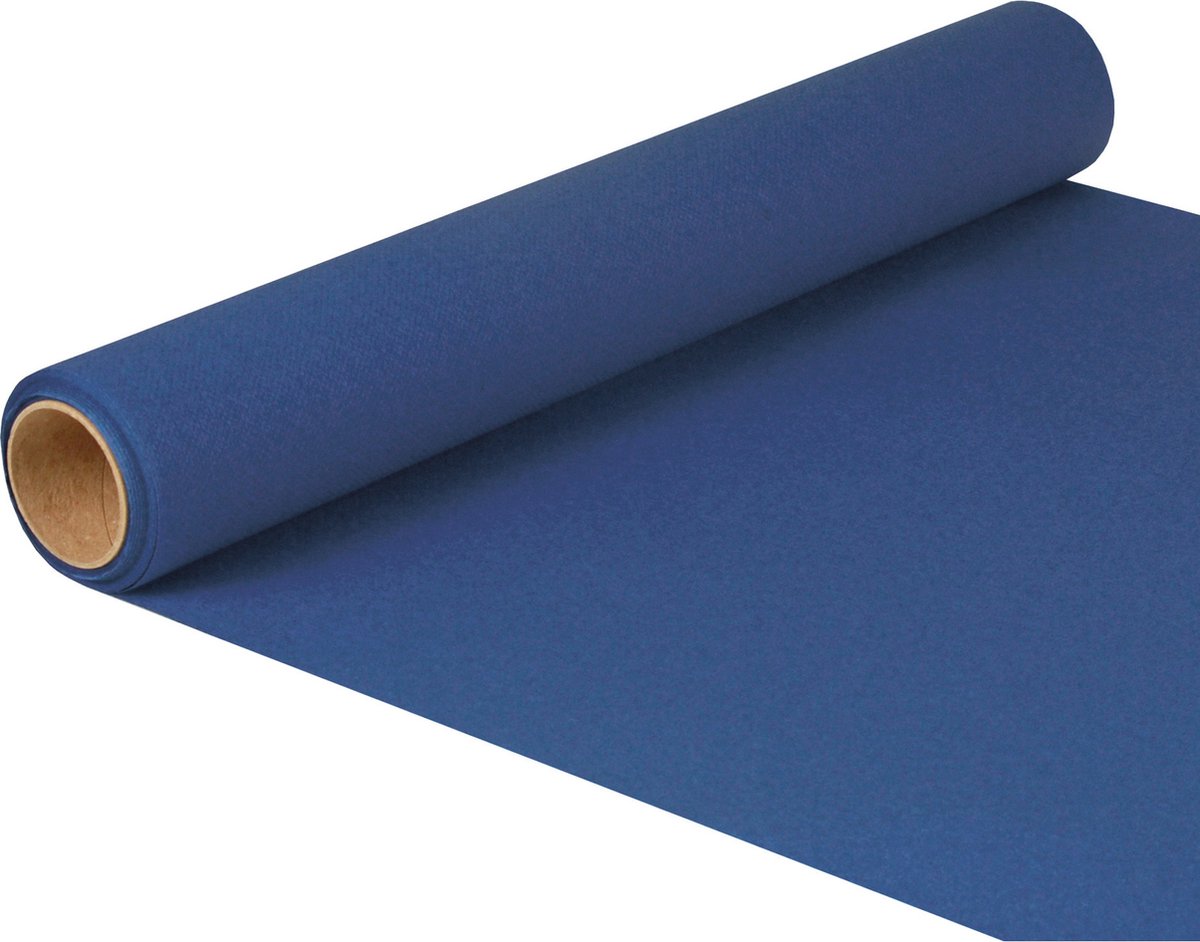 Tafelloper - 2x - blauw - 500 x 40 cm - papier - tafelversiering voor op een tafelkleed