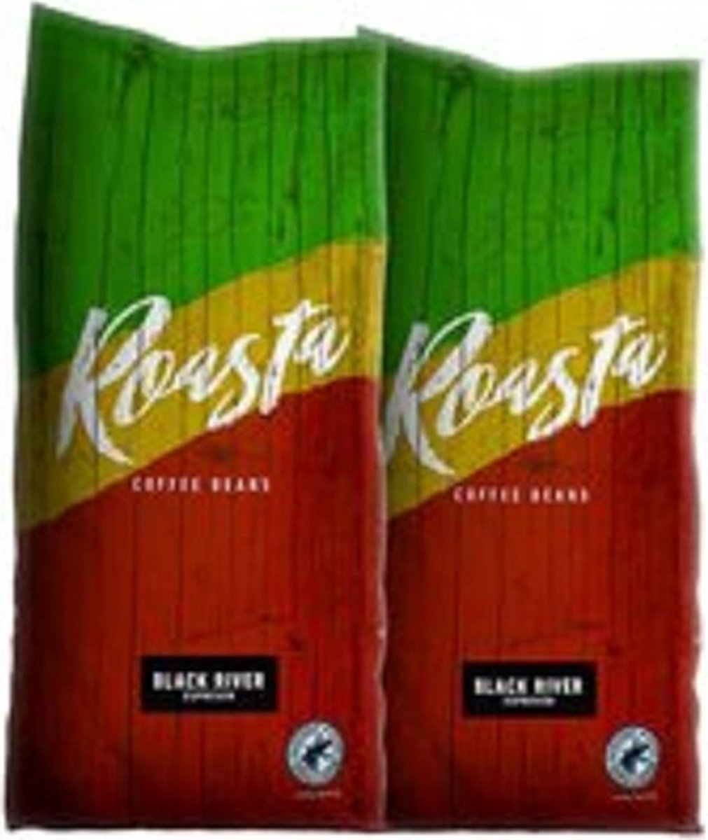 Goedkoopste Roasta Koffie - Espresso - Black River - Koffiebonen - Compatibel met Espressomachines - Donkere Branding - 2x 750 Gram