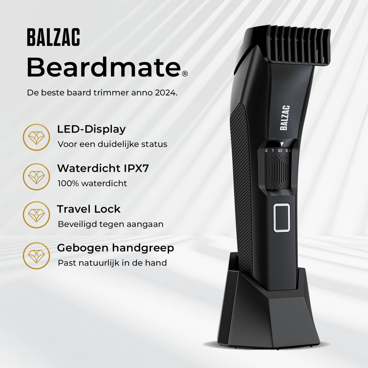BALZAC The Beardmate - Titanium Baardtrimmer thumbnail 6