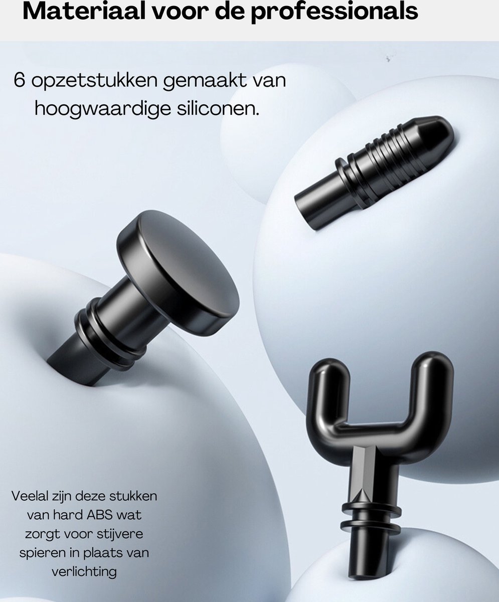 Tec Lux® Massage gun - Sport & Relax Massage Apparaat - Professioneel Massage Pistool - Fitness -Ontspanning - Stressverlichting - Spierherstel - Revalidatie - 6 Massagekoppen — cadeau in Sport & Outdoor - foto 6